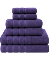 American Soft Linen Edison 100% Cotton Luxury 6-piece Towel Set In Violet Purple