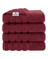 American Soft Linen Edison Luxury 100% Turkish Cotton 4-piece Bath Towel Set In Bordeaux