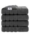 American Soft Linen Edison Luxury 100% Turkish Cotton 4-piece Bath Towel Set In Dark Gray
