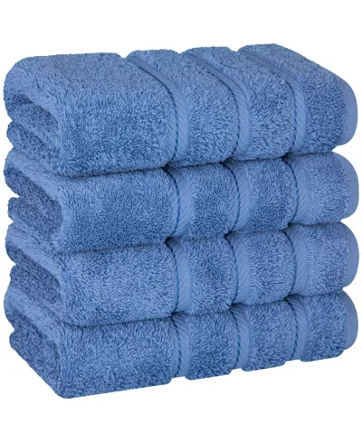 American Soft Linen Edison Luxury 100% Turkish Cotton 4-piece Bath Towel Set In Electric Blue
