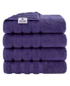 American Soft Linen Edison Luxury 100% Turkish Cotton 4-piece Bath Towel Set In Purple