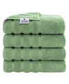 American Soft Linen Edison Luxury 100% Turkish Cotton 4-piece Bath Towel Set In Sage Green