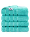 American Soft Linen Edison Luxury 100% Turkish Cotton 4-piece Bath Towel Set In Turquoise Blue