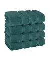 American Soft Linen Edison Luxury 100% Turkish Cotton 4-piece Hand Towel Set In Colonial Blue