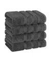American Soft Linen Edison Luxury 100% Turkish Cotton 4-piece Hand Towel Set In Dark Gray