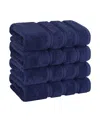 American Soft Linen Edison Luxury 100% Turkish Cotton 4-piece Hand Towel Set In Navy Blue