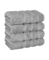American Soft Linen Edison Luxury 100% Turkish Cotton 4-piece Hand Towel Set In Rockridge Gray