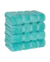 American Soft Linen Edison Luxury 100% Turkish Cotton 4-piece Hand Towel Set In Turquoise Blue