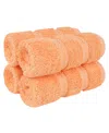 American Soft Linen Edison Luxury 100% Turkish Cotton 4-piece Washcloth Set In Malibu Peach