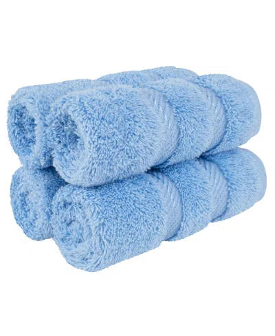 American Soft Linen Edison Luxury 100% Turkish Cotton 4-piece Washcloth Set In Sky Blue