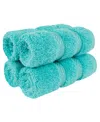 American Soft Linen Edison Luxury 100% Turkish Cotton 4-piece Washcloth Set In Turquoise Blue