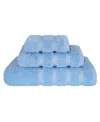 American Soft Linen Edison Premium 100% Turkish Cotton 3-piece Bath Towel Set In Sky Blue