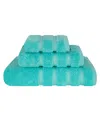 American Soft Linen Edison Premium 100% Turkish Cotton 3-piece Bath Towel Set In Turquoise Blue