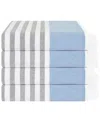 American Soft Linen Peshtemal 100% Turkish Cotton 4-pack Beach Towels, 35" X 60" In Navy Blue