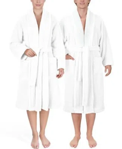 American Soft Linen Unisex Luxury Hotel Spa Warm Shawl Collar Soft Plush Fleece Bath Robes In Bordeaux Red