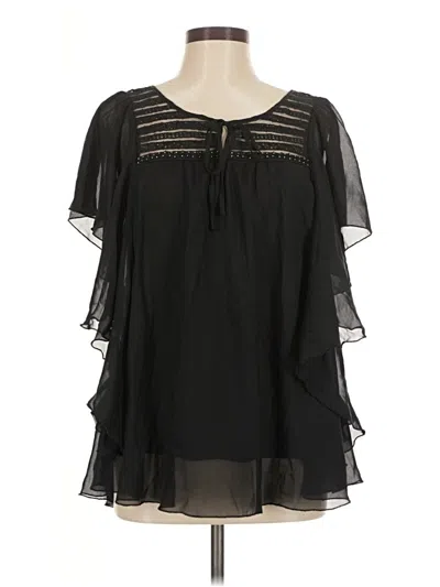 Pre-owned American Star Short Sleeve Blouse In Black