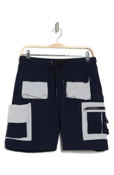 American Stitch Colorblock Shorts In Navy