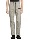 American Stitch Men's Drawstring Cargo Pants In Grey