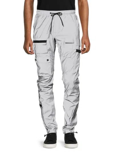 American Stitch Men's Tactical Cargo Joggers In Silver