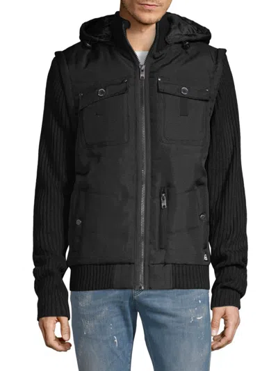 American Stitch Men's Textured Full-zip Jacket In Black