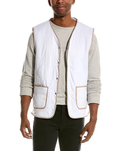American Stitch Quilted Vest In White