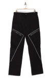 American Stitch Reflective Piped Stretch Cotton Twill Pants In Black