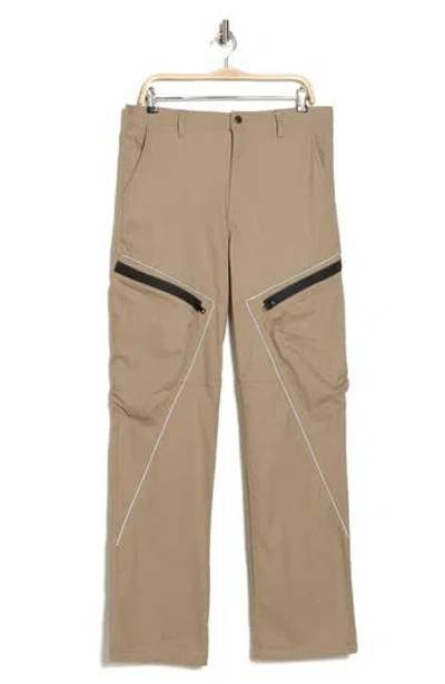 American Stitch Reflective Piped Stretch Cotton Twill Pants In Khaki