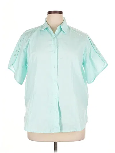 Pre-owned American Sweetheart Short Sleeve Blouse In Blue