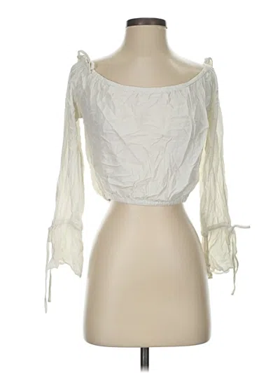 Pre-owned American Threads 3/4 Sleeve Blouse In White