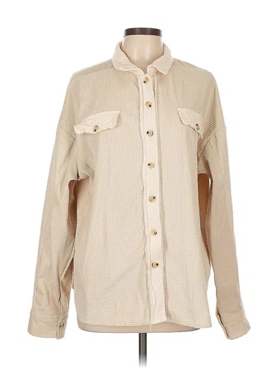 Pre-owned American Threads Long Sleeve Blouse In Brown