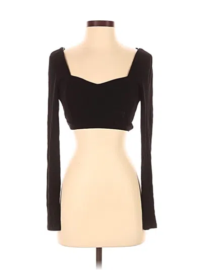 Pre-owned American Threads Long Sleeve Top Black Sweetheart Neckline Tops