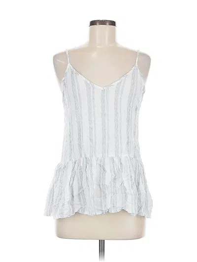 Pre-owned American Threads Sleeveless Blouse In White