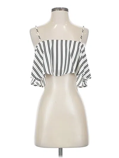 Pre-owned American Threads Sleeveless Blouse In White