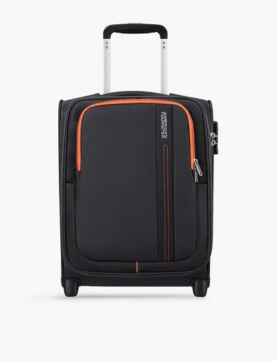 American Tourister Charcoal Grey Upright Underseater Zip-up Woven Cabin Suitcase 45cm