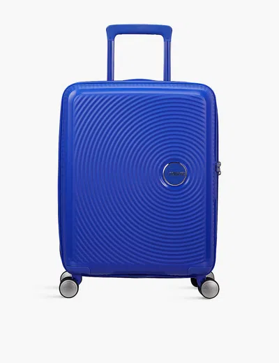 American Tourister Cobalt Blue Soundbox Expandable Four-wheel Suitcase 55cm
