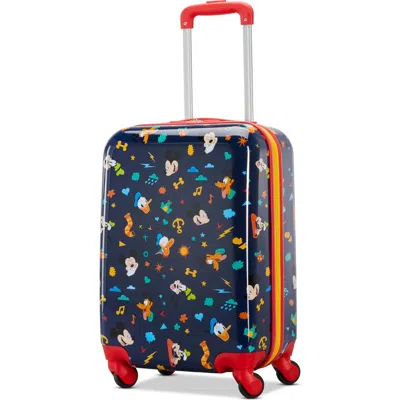 American Tourister Disney Hardside Carry On 18 Inch Luggage With Spinner Wheels In Blue