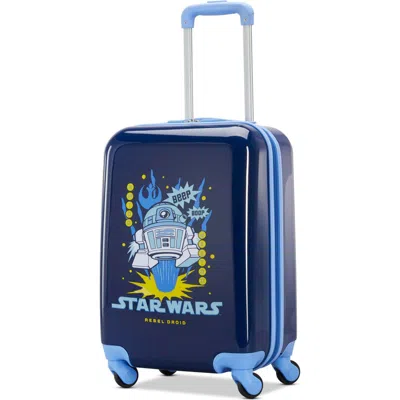American Tourister Disney Hardside Carry On 18 Inch Luggage With Spinner Wheels In Blue