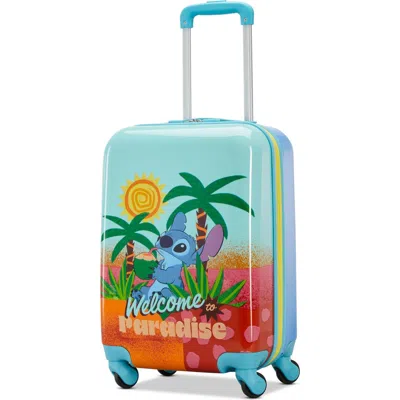 American Tourister Disney Hardside Carry On 18 Inch Luggage With Spinner Wheels In Blue