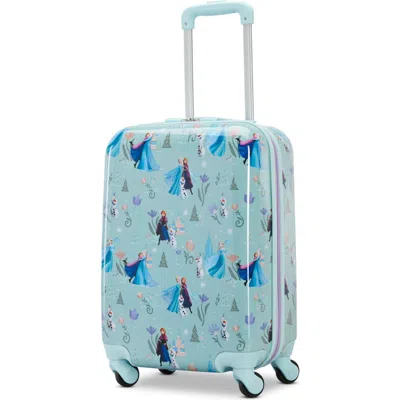 American Tourister Disney Hardside Carry On 18 Inch Luggage With Spinner Wheels In Blue