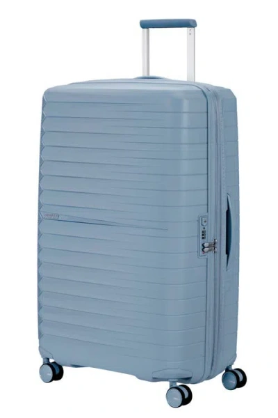 American Tourister Fastfoward Expandable Hardside 30" Checked Spinner In Blue