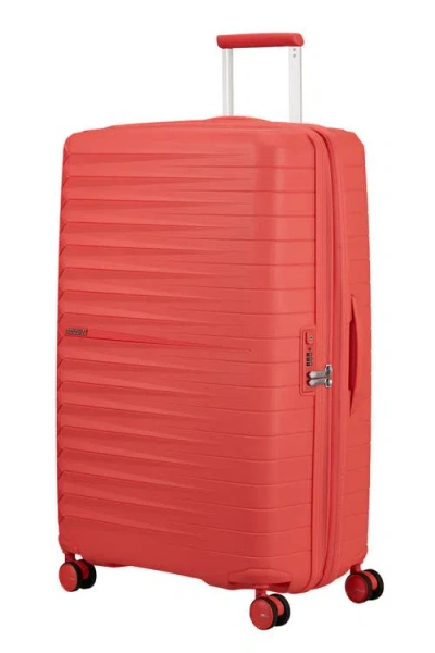 American Tourister Fastfoward Expandable Hardside 30" Checked Spinner In Orange