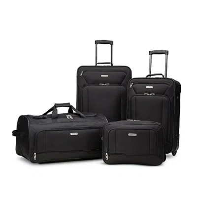 American Tourister Fieldbrook Xlt 4-pc. Lightweight Softside Luggage Set In Black