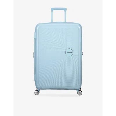 American Tourister Mens Soundbox Expandable Four-wheel Shell Suitcase 77cm Pastel Blue