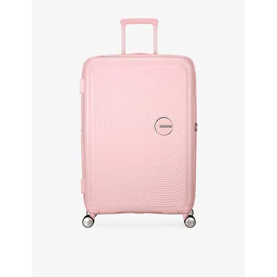American Tourister Mens Soundbox Expandable Four-wheel Shell Suitcase 77cm Pastel Pink