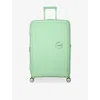 American Tourister Pastel Green Soundbox Expandable Four-wheel Shell Suitcase 77cm In Pastel Green