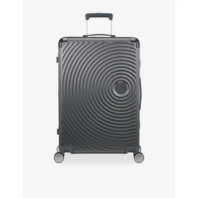 American Tourister Brushed Anthracite Soundbox Alu Large 4-wheel Suitcase 77cm In Gray