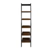 American Trails 5-tier Leaning Ladder Bookcase With Solid American Gum Shelves - Black/walnut