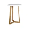 American Trails Aesthetic Tripod Round Side Table With Solid American Hardwood Legs, Natural