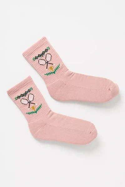 American Trench Centre Court Socks In Pink
