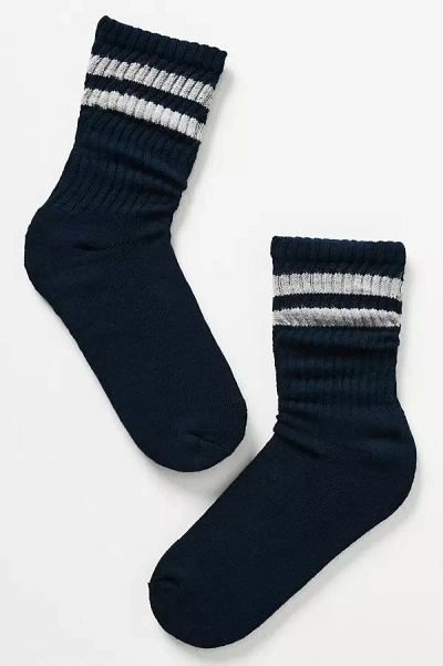 American Trench Double-stripe Socks In Blue